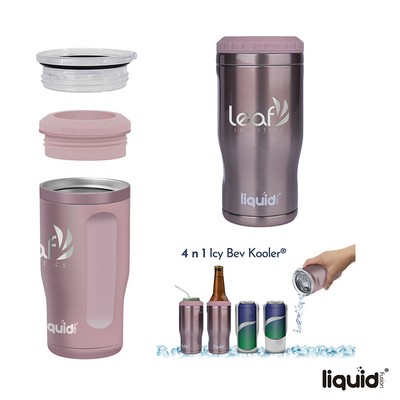 Liquid Fusion Icy Bev Kooler 4-In-1 Double Wall Stainless Steel Can Cooler / Tumbler